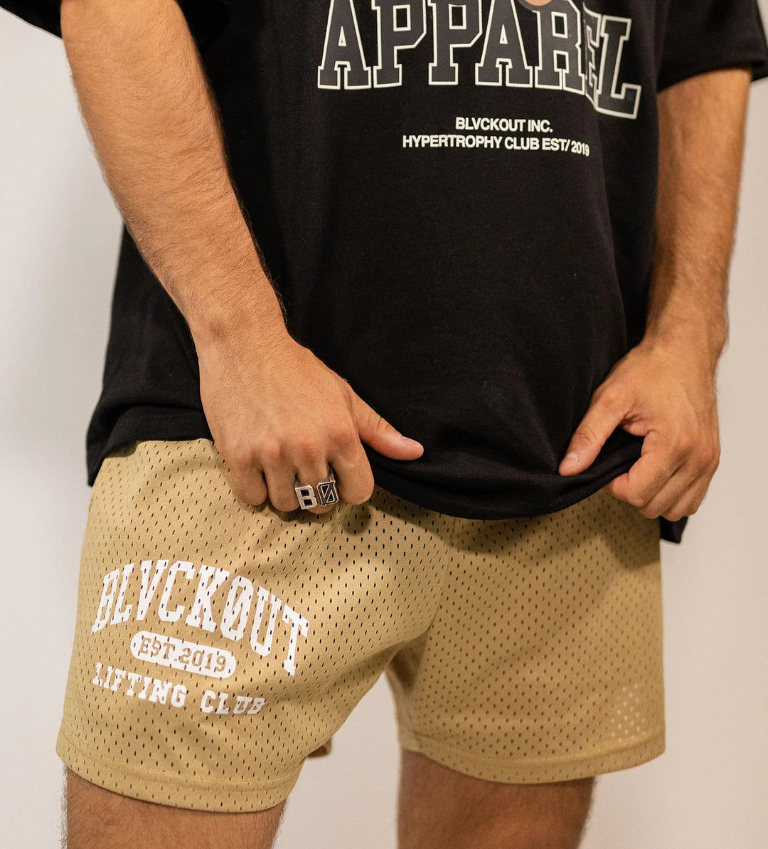 BLVCKOUT COLLEGE SHORTS BEIGE